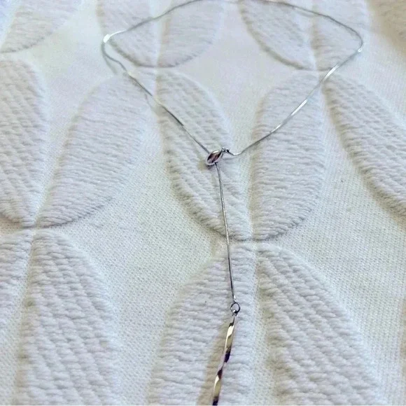 Silver tie collar necklace. Beautiful condition.  So elegant. Shiny. - Picture 2 of 5